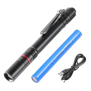 VEVOR 5.9 Inch Rechargeable Penlight, 300 lumens 3 Lighting Modes Pocket Pen Light, Adjustable Focus, IP44 Waterproof, Aluminum Alloy for Camping, Reading