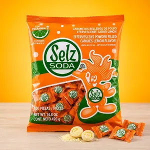 Selz Soda Effervescent Powder Filled Candies  Lemon Flavor (100 Pieces / 14.8 oz)