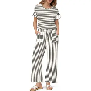 Ekouaer Jumpsuits for Women Casual Dressy Rompers for Women Short Sleeve Crew Neck One Piece Summer Jumpsuit Outfits Clothes