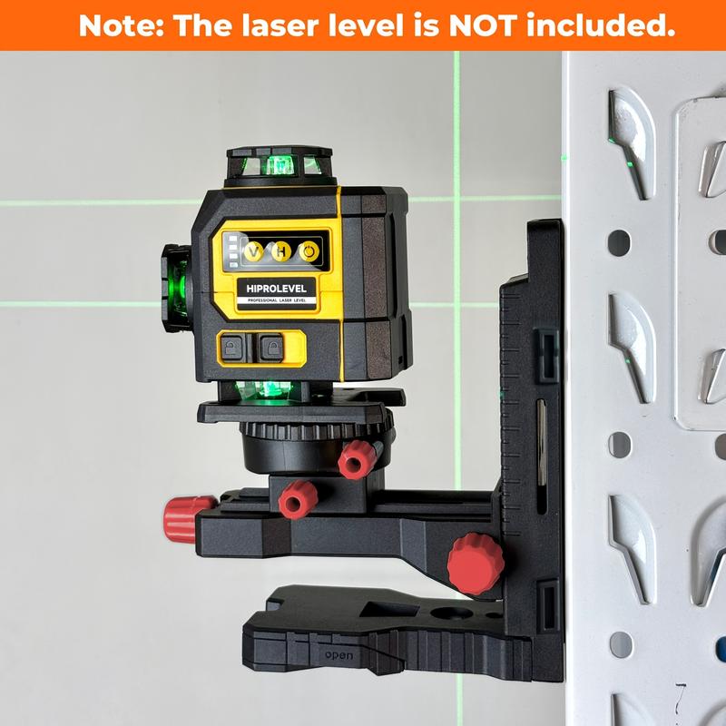 Multi-Functional L-Shaped Magnetic Level Bracket, 1/4" & 5/8" Male Threaded L-Shape Magnetic Pivoting Base for Wall & Ceiling Mounted, 360° Adjustable Support, Height Adjustment