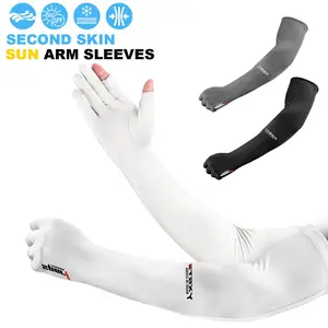 Sporty Protective Gear UV Protection Cut-Finger Sun Gloves with Anti-Slip, Cooling Long Armsleeves for Fishing, Driving Sports