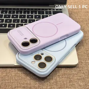 Suitable for iPhone 17 Pro Max Liquid Magnetic Case with Lens Protector for Apple 17 17Pro 16ProMax 16Pro 16 15ProMax 15Pro 15, Mobile Accessory, Sleek Design, Stylish Cover, Flexible Case, Scratchresistant, Magnetic Cover