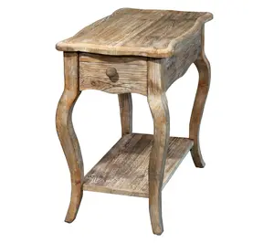 Alaterre Furniture Rustic Chairside Table Driftwood Finish