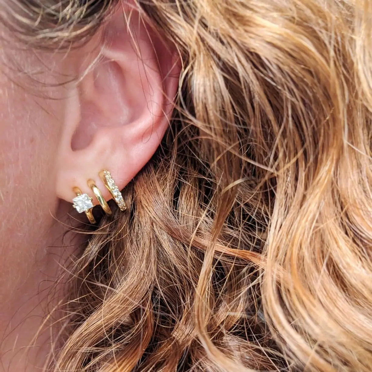 14K Gold Plated Triple Huggie Illusion Stud Earrings | Double Huggie Hoop Earrings for One Hole | Gold Hoop Earrings for Women | Drop earrings 14K Gold Plated Triple Huggie Illusion Stud Earrings | Double Huggie Hoop Earrings for One Hole | Gold Hoop Earrings for Women | Drop earrings