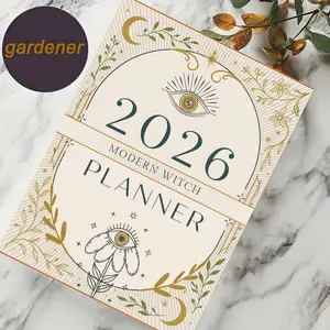 2026 Modern Witch Planner-Daily Spirit Diary with Moon Phases Tracker, Witch Manual Workbook, 118 beautifully designed page realizations, rituals and spells, Witch Diary, mystery design, detailed illustrations, suitable for Halloween