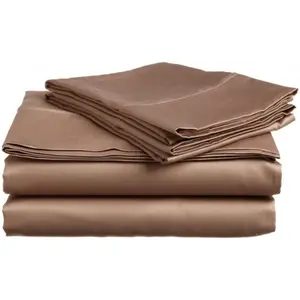 212 MAIN Queen 4-Piece Sheet Set - Luxurious Bedding, Solid Taupe, Wrinkle-Free Microfiber Material, Four Pieces