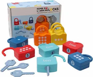 Kids Learning Toy, Learning Toys Set with 20 Locks & 10 Keys, Montessori Educational Toys, Numbers Matching & Counting Toy Gift for Ages 3 Years+ Boys and Girls
