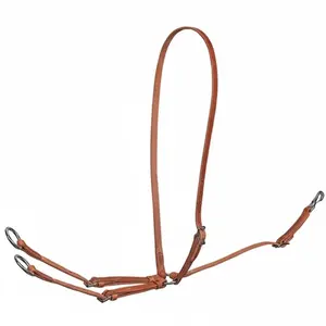 Weaver Leather Running Martingale - 3/4" Hermann Oak Russet Harness Leather with 1-3/4" Rings