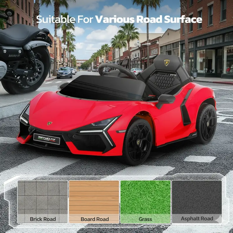 Dripex 12V Licensed Lamborghini Ride On Car, Scissor Door Electric