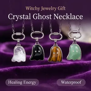 Crystal Ghost Necklace Reiki Chakra Healing 20inch - Enhances Balance & Healing Energies - Perfect for Daily Wear & Reiki Practices luxury necklace