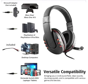 Gaming Headset for Streamers wired computer headset with mic  Compatible with Windows/Mac/Ps4/Ps5 Low Latency Headphones with Noise Cancelling Mic