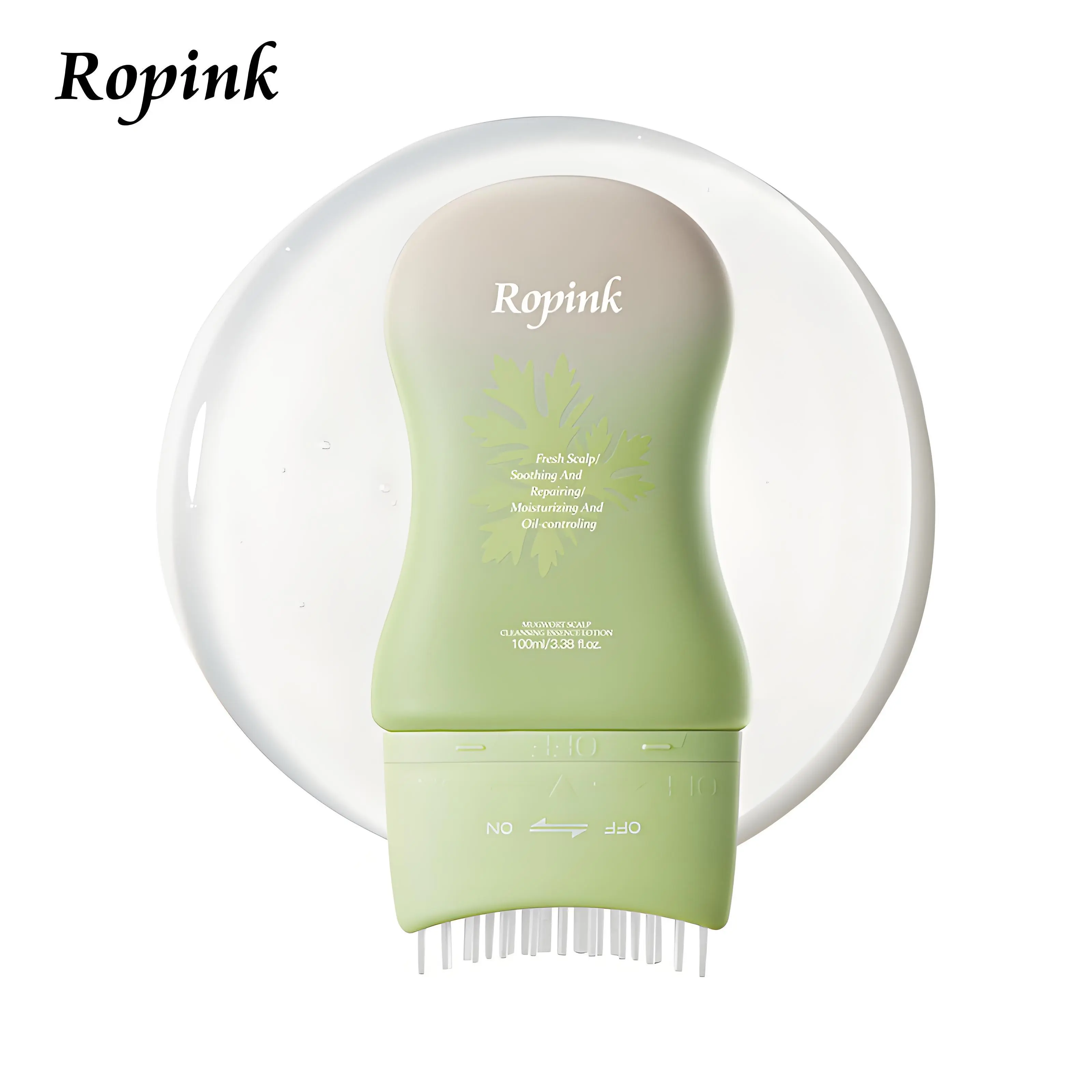 Ropink Mugwort Scalp Detox 10% Bifida Ferment & OCT Anti-Dandruff Pre-Wash | Restoring Scalp Ecosystem |Soothing Cleanser with Silicone Massage Tip-h