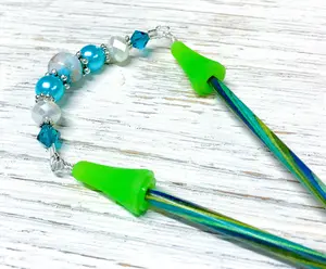 Spotted Blue Point Protector for Knitting Needles | Stitch Saver