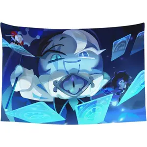 Shadow Milk Cookie Cartoon Print Stylish Bedroom Decoration, Living Room Decorative Tapestry Cotton Light