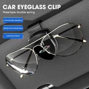 One-Handed-Operation Sunglasses Holder for Car, Visor Sunglass Holder Clip, Car Accessories Interior, Universal Fit Visor Sunglass Holder Car, Unmatched Durability