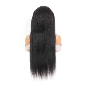 Trendy Beauty Hair Kinky Straight 13X4 Lace Wig  Pre Plucked Baby Hairline 100% Human Hair Wig Tangle Free Minimal Shedding Adjustable Cap With Combs Support Bleach Dye Perm Perfect Match All Skin Tones Daily Dating Party Traval Birthday