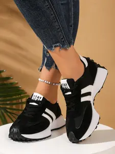 Women's Casual Colorblock Sneakers, Available in 12 Colors, Cute Fashion Walking Shoes, Comfortable Daily Wear, All-Season Footwear, Athletic Sneakers