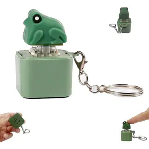 Frog Croaking Fidget Gift Keychain Rechargeable Keyboard Clicker with LED Lights Stress Relief Sensory Gift for Adults Anxiety Relief