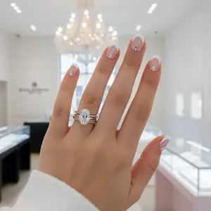 3.5 Carat Oval Cut Elegant Rose Gold Classic Wedding Ring Set