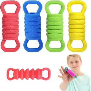4PCS Fidget Pullys -  Finger Size Fidget Fun for Kids & Adults, Small Silent Sensory Fidgets Pulleys for Anxiety Relief, Stress Relief Fidget, ADHD Tools for Classroom or Office, Safe Silicone Fidget Toy Set， Fun Fidgets for Student Classroom Prize
