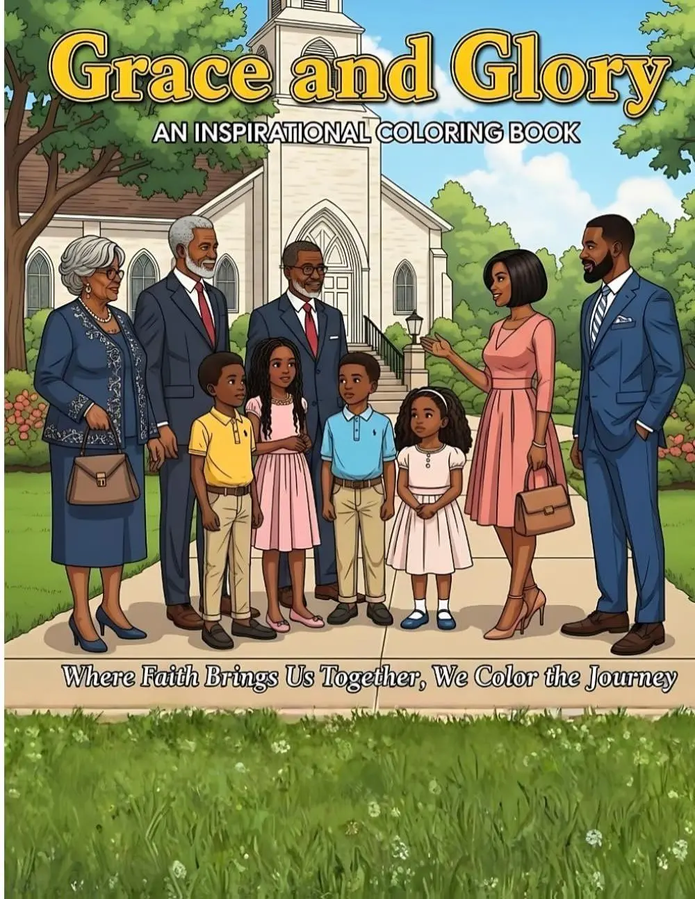 Grace and Glory An Inspirational Coloring Book for the Black Church Celebrating African American Church Life Family and Faith with Uplifting Illustrations and Scripture-Based Themes