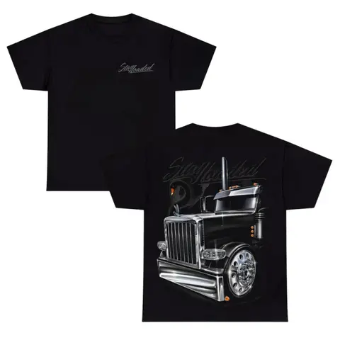 Women's Soft Cotton Short-Sleeve Streetwear T-Shirt - TikTok Shop Deals, Viral Semi Truck 18-Wheeler Graphic Top, Summer Outfits