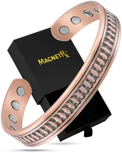 MagnetRX Stamped Native Magnetic Copper Bracelet Cuff for Men
