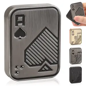 Fidget Slider Metal Poker Push Card Fidget Clicker Fidget Toys for Adults Teens Relieve Stress Anxiety ADHD Gift for Boyfriend Husband and Father