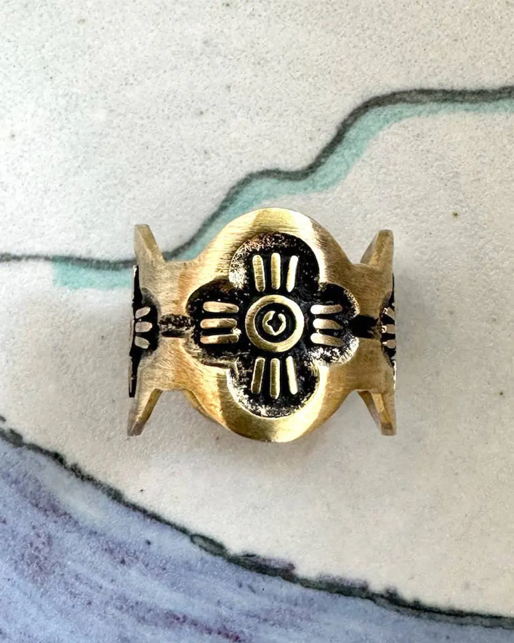 Gladys Brass Bandana Slide Ring
