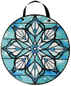 Snowflake Diamond Painting Kit, ROUND Drills, 12.5" Hanging Sign