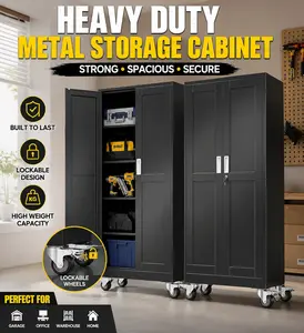 Heavy-Duty Rolling   with Wheels – Lockable Metal  Chest, 180 Lbs Capacity, Smooth Sliding Drawers for Garage Storage tool cabinet