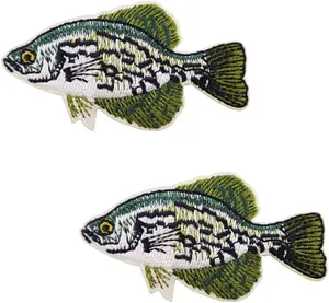 Deep Sea Fish Shirt DIY, Crappie Fish Fishing Fishermen Embroidered Iron on Patches