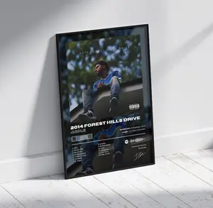 J Cole - 2014 Forest Hills Drive - Album Poster - Wall Art - Album Cover - Music Design