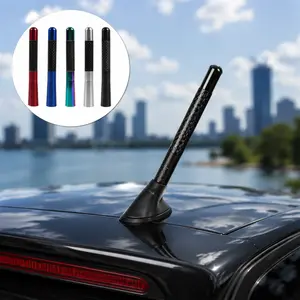 Universal Carbon Fiber Car Antenna Replacement – Short Stubby Shark Fin Style Radio Signal Antenna for Car Truck SUV – Aluminum Racing Decor Antenna (Red / Blue / Black / Silver / Gradient) #CarAccessories #CarAntenna #StubbyAntenna #CarUpgrade #JDMStyle