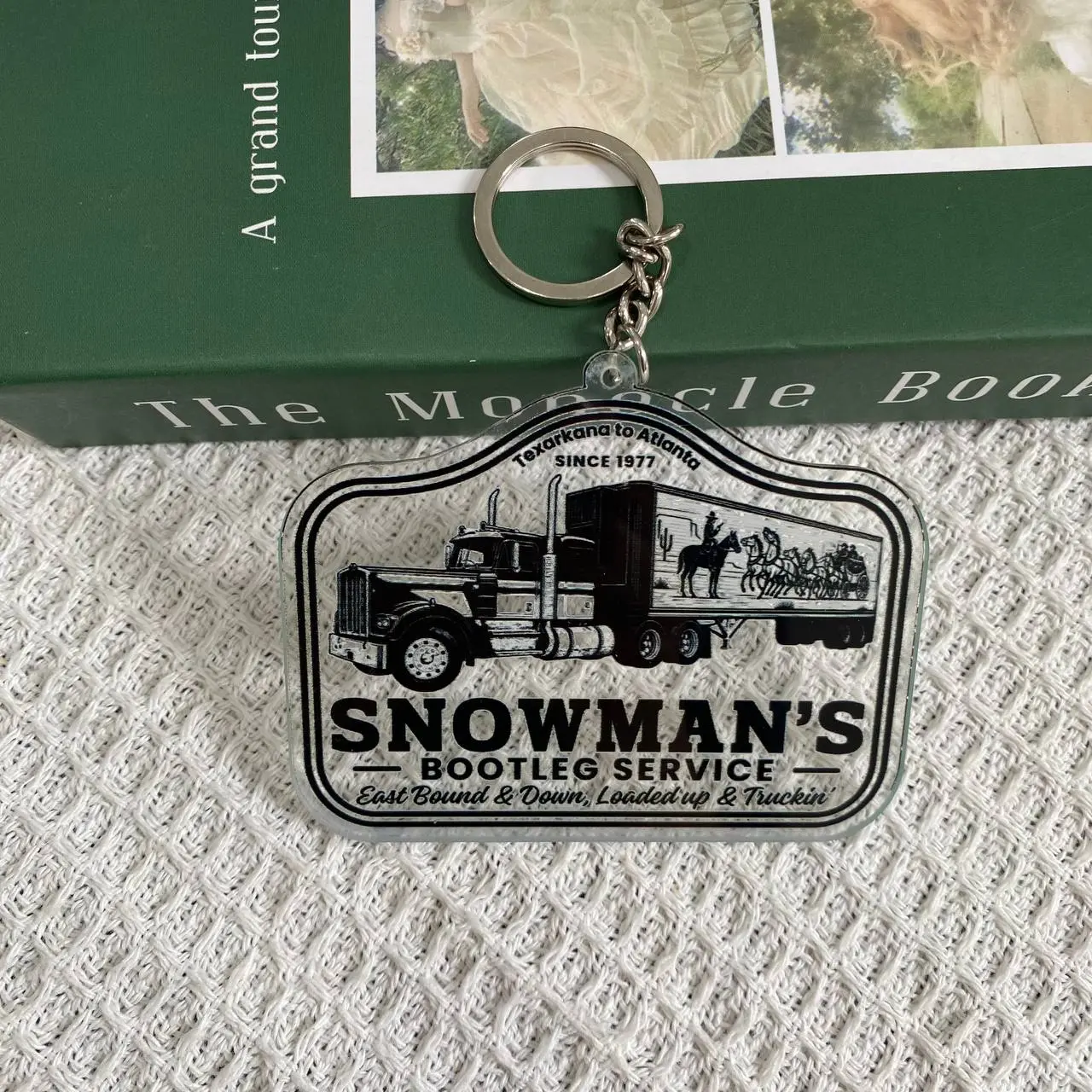 Snowman's Truck Acrylic Keychain, Retro Movie Decor, Best Gift for Fans