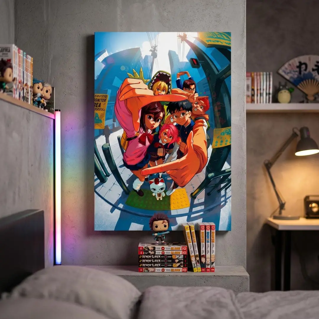 Dandadan Anime  Wall  Manga Poster Ken Takakura Momo Ayase Framed  Print Fisheye Lens Street  Cool Room Decor Aesthetic Otaku Gifts