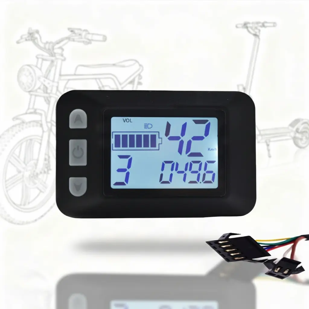 Sm 7pin Waterproof Interface P9 LCD Display Readout, Compatible with 18v-60v Voltage Range, Clear Screen, Shockproof, for Electric Bikes & Scooters, Electronic Device