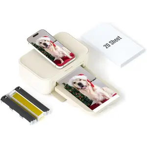 Photo Printer 4x6,+20 Sheets&1ribbon,   Picture Printer for , Android, Smartphone, Thermal Dye-Sublimation, AR Video Printing,Portable Photo Printers for  Use
