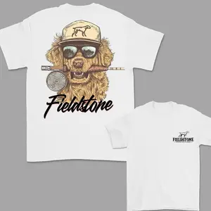 Fieldstone Dog Fishing T-Shirt for Men Outdoor Sportsman Graphic Tee with Hunting & Fishing Design Southern Country Lifestyle Apparel Perfect Gift for Men