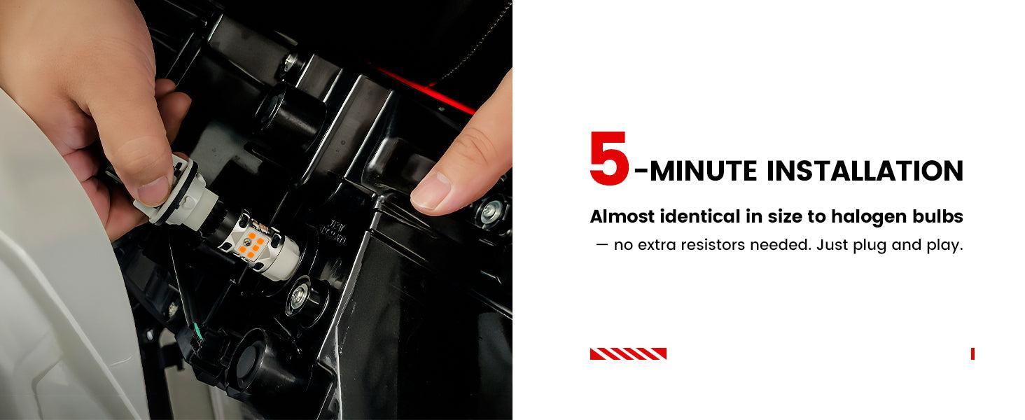 Lasfit 1157 2057 LED Turn Signal Bulbs CanBus-Ready Amber | T3 Series，2 PCS