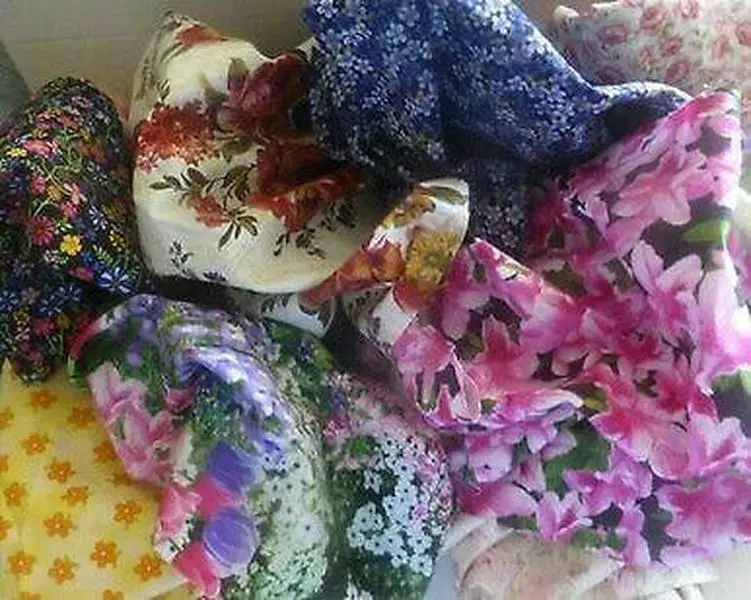 Floral Flower Designer Cotton Fabric Scraps  Strips Fabric Pieces  Remnants  S