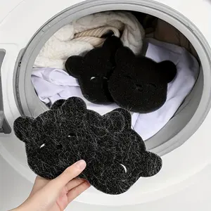 2pcs, Pet Hair Remover for Laundry, Dryer Balls Reusable, Reduces Clothing Wrinkles and Saves Drying Time for Washing Machine, Cute Bear Remover, Pet Hair Remover, Laundry Cleaner, Cleaning Supplies, Easy Hair Removal and Cleaning, Various Laundry Needs