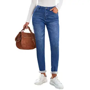 Luvamia Denim Jeans Women's Fleece Lined Winter Thermal Jeggings High Waisted Stretch Warm Leggings Basic Elegant Outfits Blue Streetwear