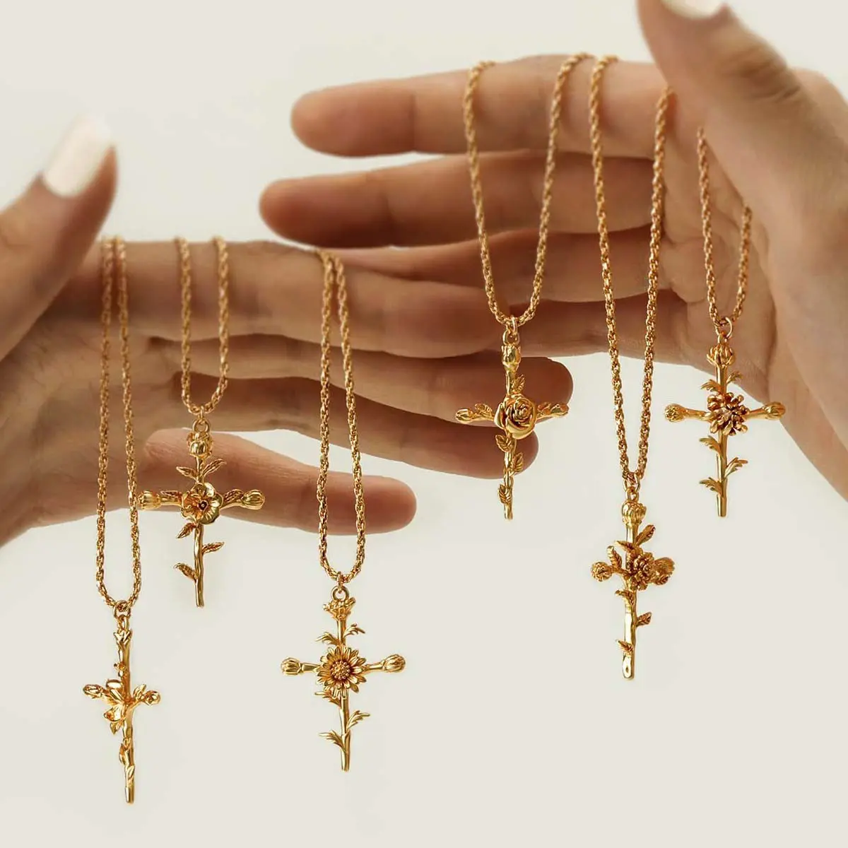 December flower necklace necklace cross birth flower necklace ladies daily wear mother's day gift
