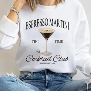 Espresso Martini Cocktail Club Crewneck Sweatshirt, Tini Time Sweatshirt, Martini Drink Lover Sweatshirt, Cocktail and Social Club Sweater, Family Christmas Shirt, Christmas Gifts, Xmas Holiday Gifts, Valentines Day Gift, Valentines Sweatshirt
