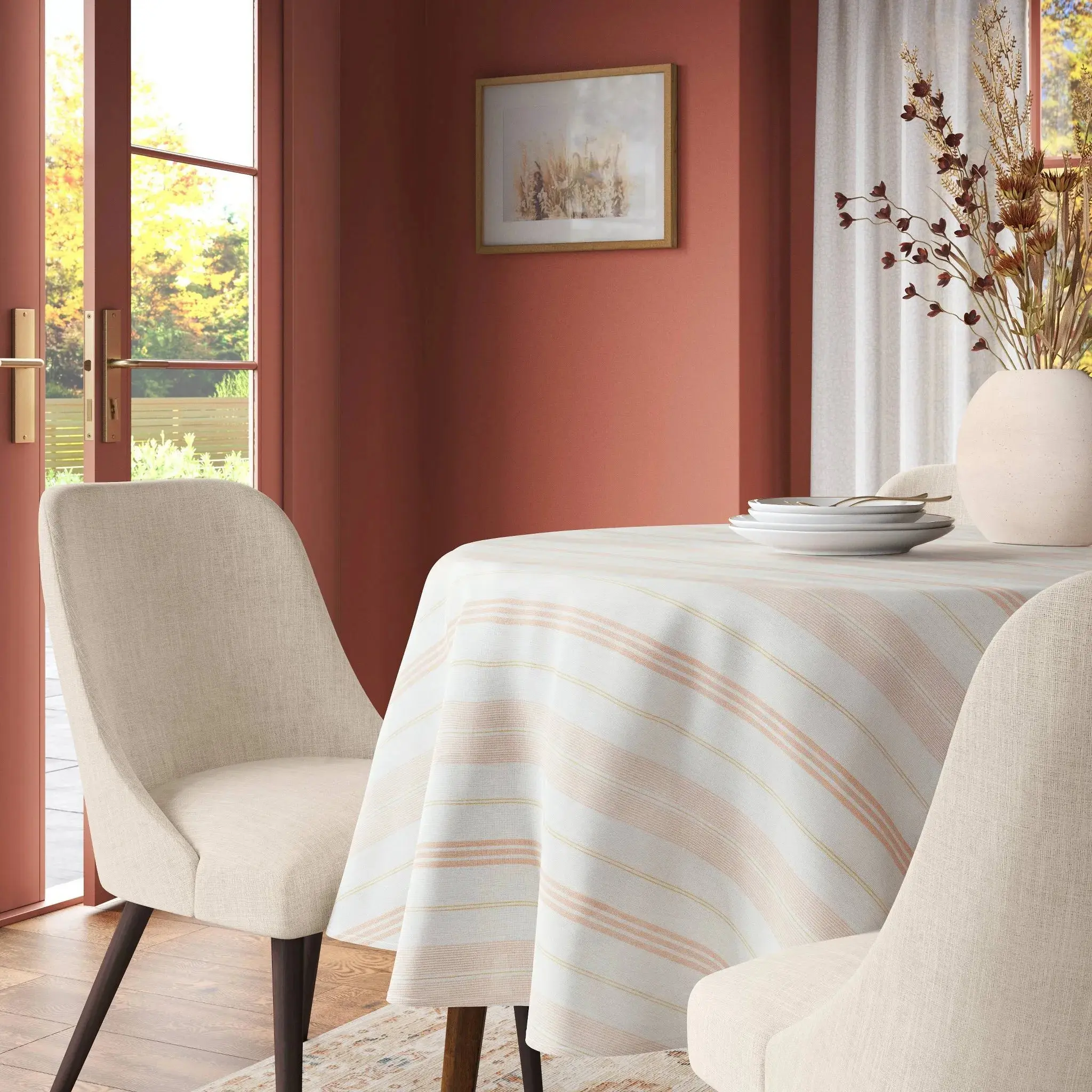 Warm Striped Tablecloth Warm Striped Tablecloth