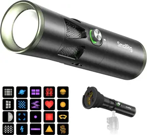 SmallRig RF 20C 20W LED Photography Flashlight, 5 Colors CRI 97 TLCI 99, 10000mAh Portable Zoomable Spotlight with 20 Pattern Gobos, Silicone GOBO Holder for Portrait, Video, Content Creators - 5335
