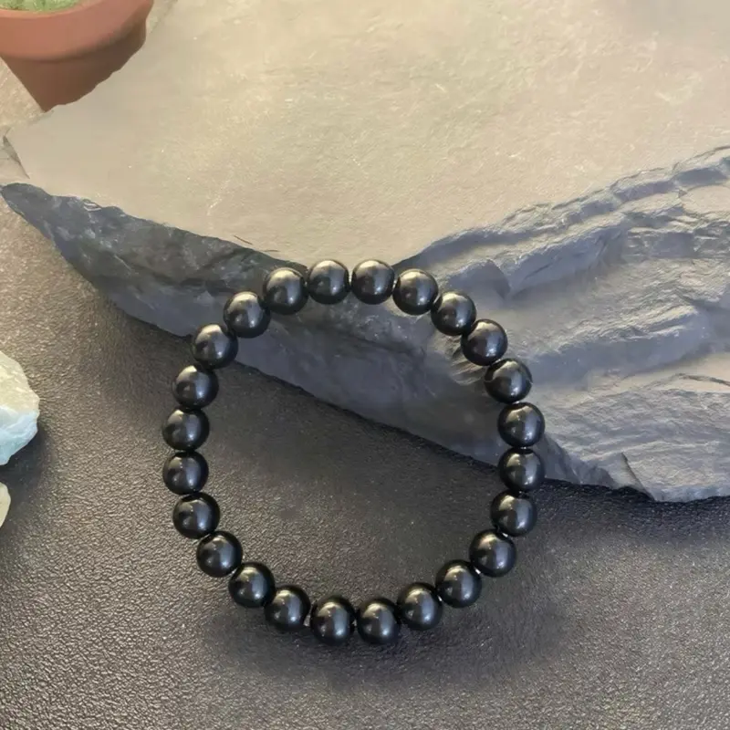 Unisex Natural Obsidian Bracelet for Adults, Bohemian Natural Crystal Bracelets & Anklets, Peace for Life Jewelry Accessory