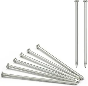 Petgrow 100-Pack 6-Inch Silver Heavy-Duty Metal Garden Stakes for Paver Edging Weed Barrier Fabric Fence Fixing Rustproof Sod & Tent Stakes