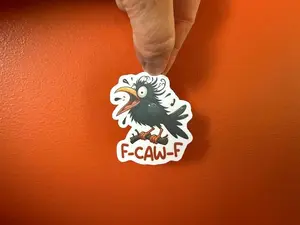 F-CAW-F crow sticker | vinyl, funny, subtle, adult humor, laptop decal, water bottle sticker, gag gift, prank, smart ass, waterproof